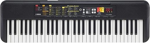 Yamaha PSR-F52 Portable Compact Digital Keyboard with 61 Keys, 144 Instrument Voices and 158 Accompaniment Styles, Black