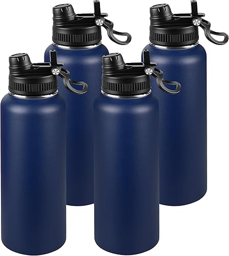 Miniatura 99 de Botella de agua aislada de 22 onzas, tapa 2 en 1 a prueba de fugas (sorbo/pajilla) + asa, botella de acero inoxidable para deportes, viajes, trabajo