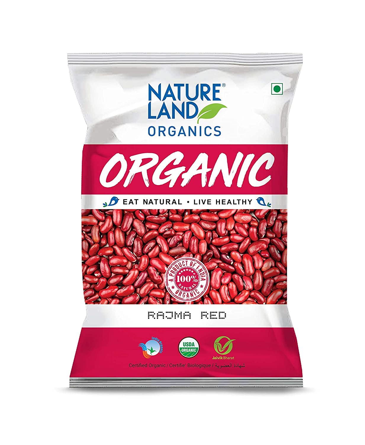 Rajma Red sain et riche en protéines haricots rouges Natureland 1 Kg