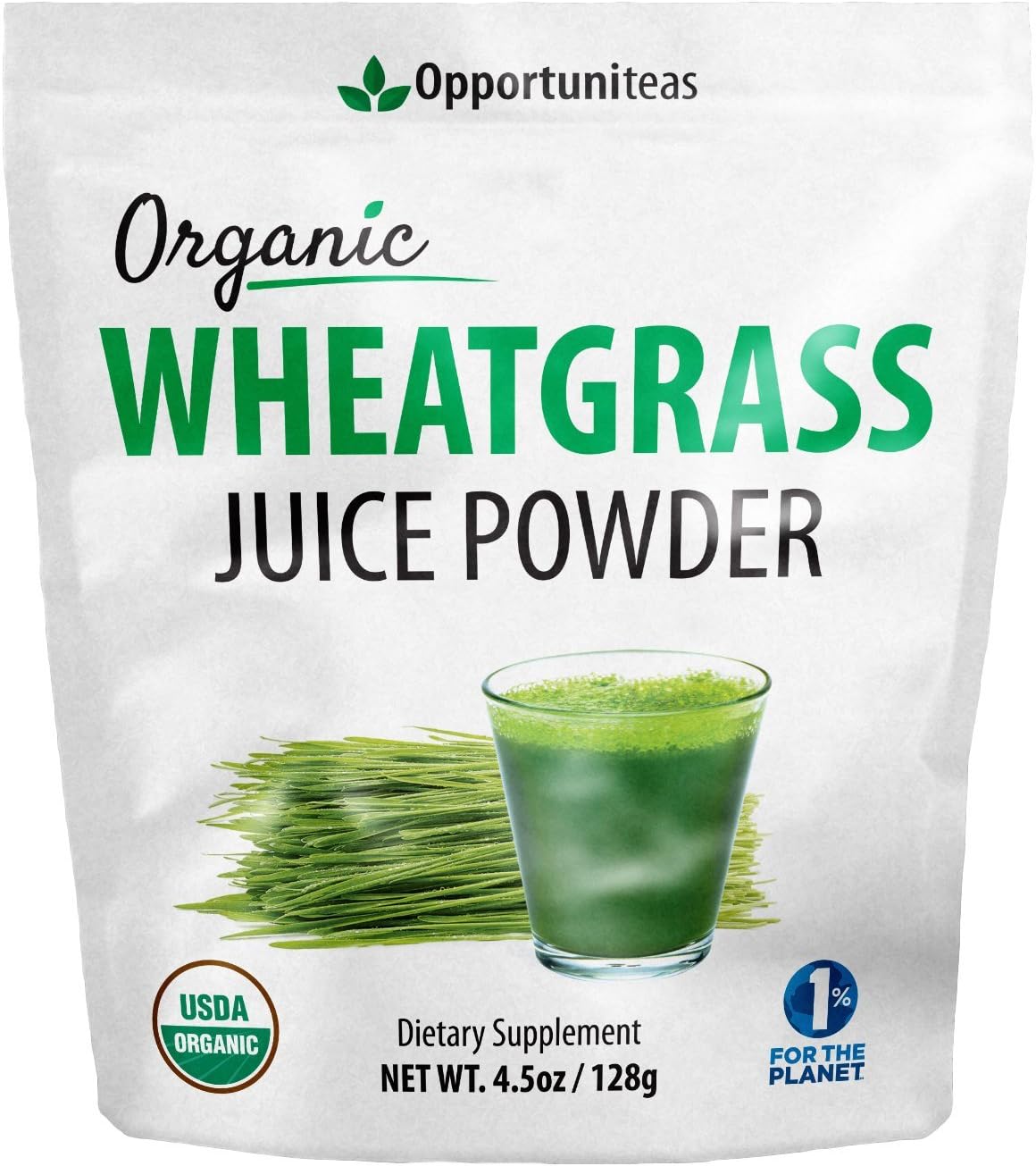 Opportuniteas Organic Raw Wheatgrass Juice Powder Grown