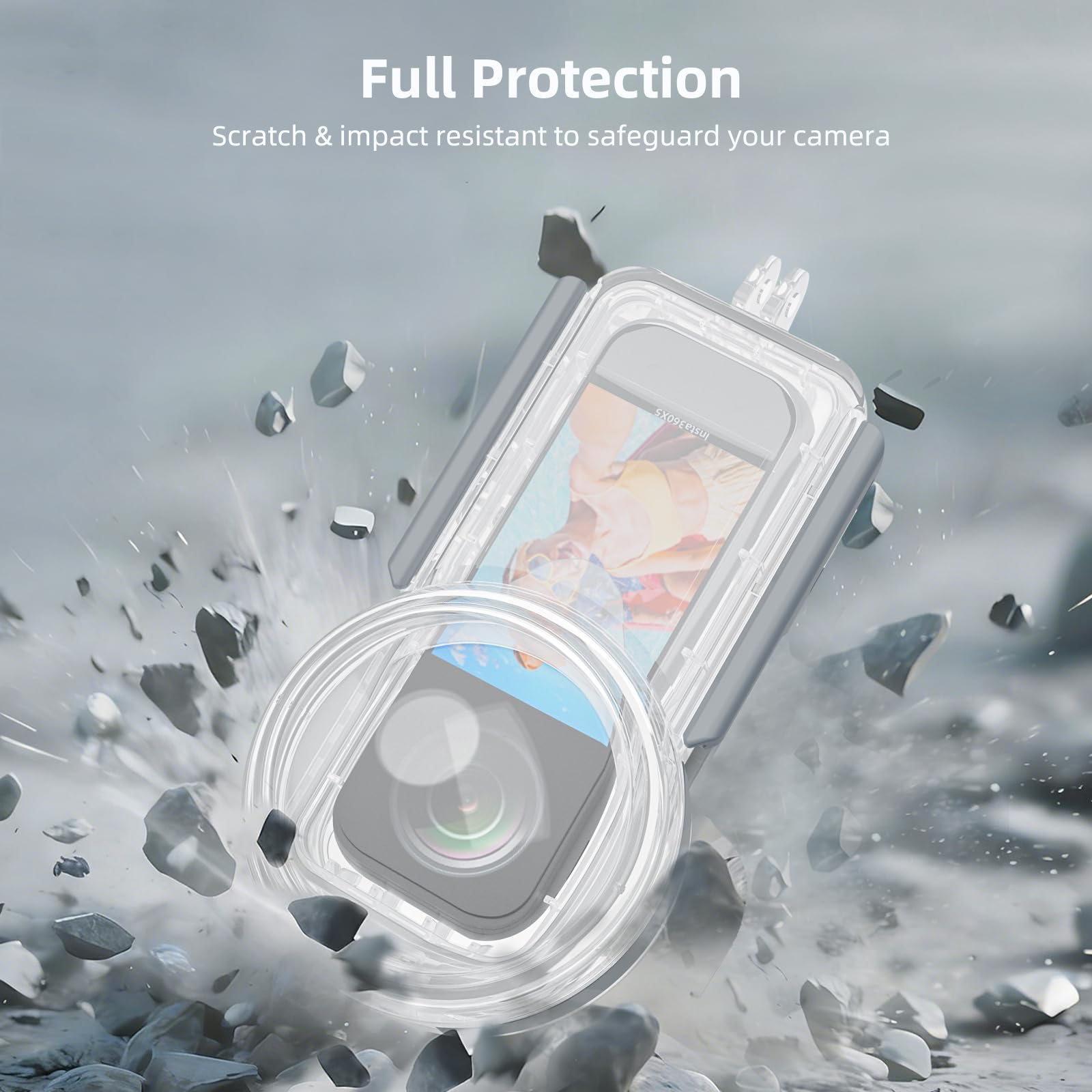 Carcasa Impermeable + Agarre Flotante para Insta 360 X5, 50 m, Funda Protectora de Buceo Submarino con Mango Flotante Antideslizante, Kit de Accesorios de esnórquel
