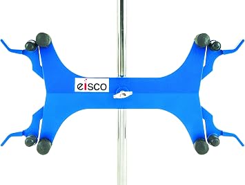 EISCO Double Sided Butterfly Style Burette/Tube Clamp - High Strength Alloy - Spring Loaded Jaws - 7/8" Width Capacity, Holds Burettes up to 100mL - Fits Max 16mm Dia. Rods