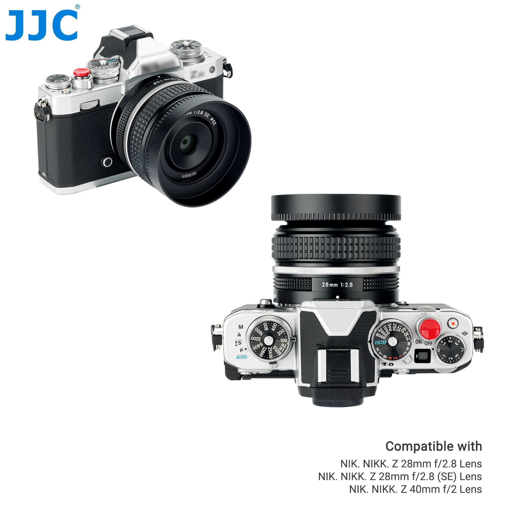 JJC Metalowa przykręcana osłona obiektywu do Nikon Nikkor Z 28 mm f/2.8, Z 28 mm f/2.8 (SE) i Z 40 mm f/2, NIKKOR Z DX MC 35mm f/1.7 obiektyw czarny