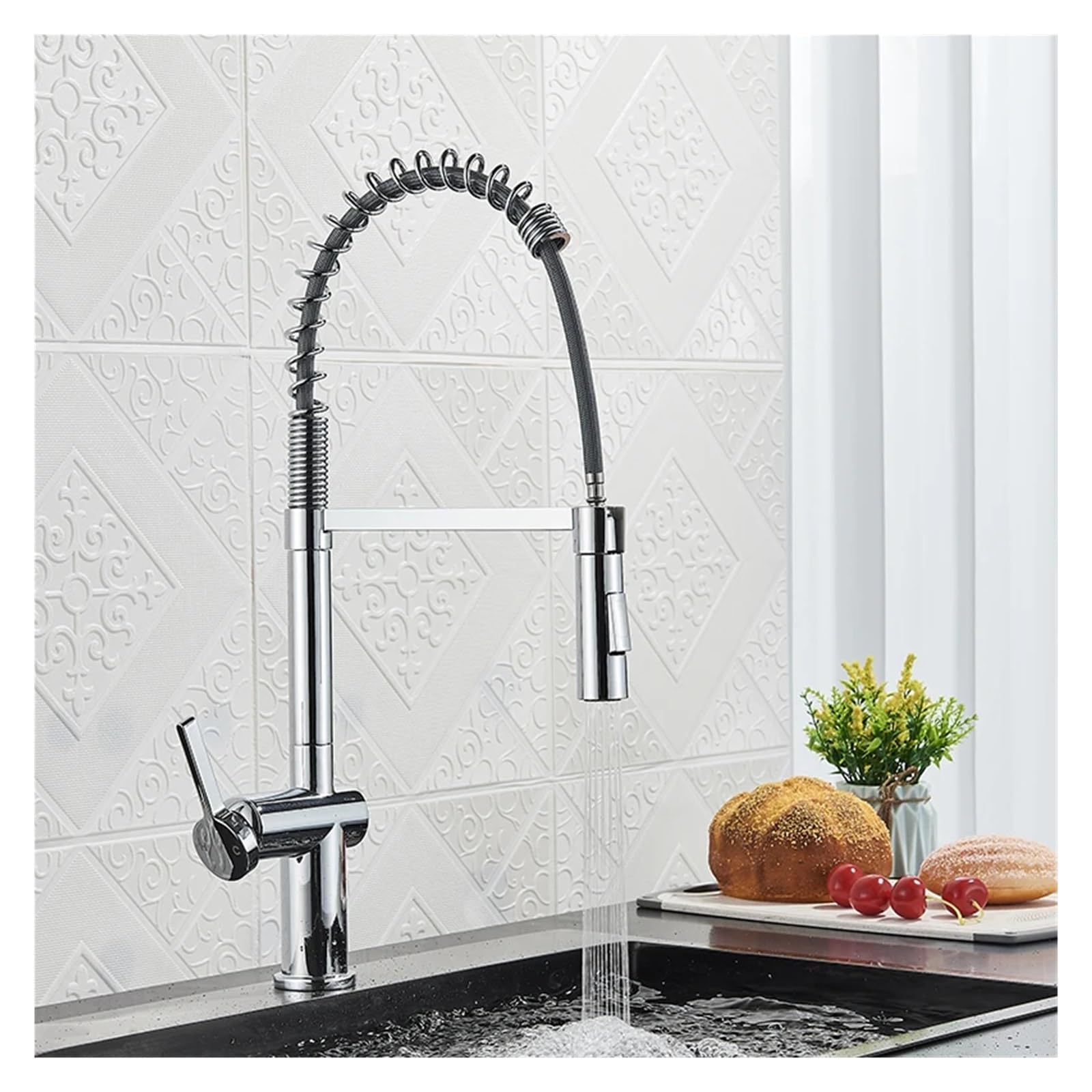 Robinet d'évier extractible 2 modes mitigeur eau chaude et froide