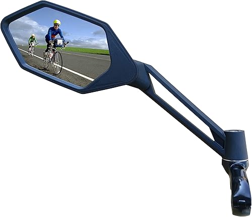 MEACHOW Lente de cristal resistente a los arañazos, espejo de bicicleta para manillar, espejo retrovisor seguro ajustable, espejo de bicicleta (lado