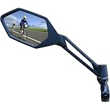 MEACHOW+New+Scratch+Resistant+Glass+Lens%2CHandlebar+Bike+Mirror%2C+Adjustable+Safe+Rearview+Mirror%2C+Bicycle+Mirror+%28Blue+Left+Side%29+ME-005LB