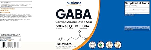 Miniatura 6 de Nutricost Polvo puro GABA (ácido gamma aminobutírico) (17.64 oz1.1 libras) (paquete de 3)
