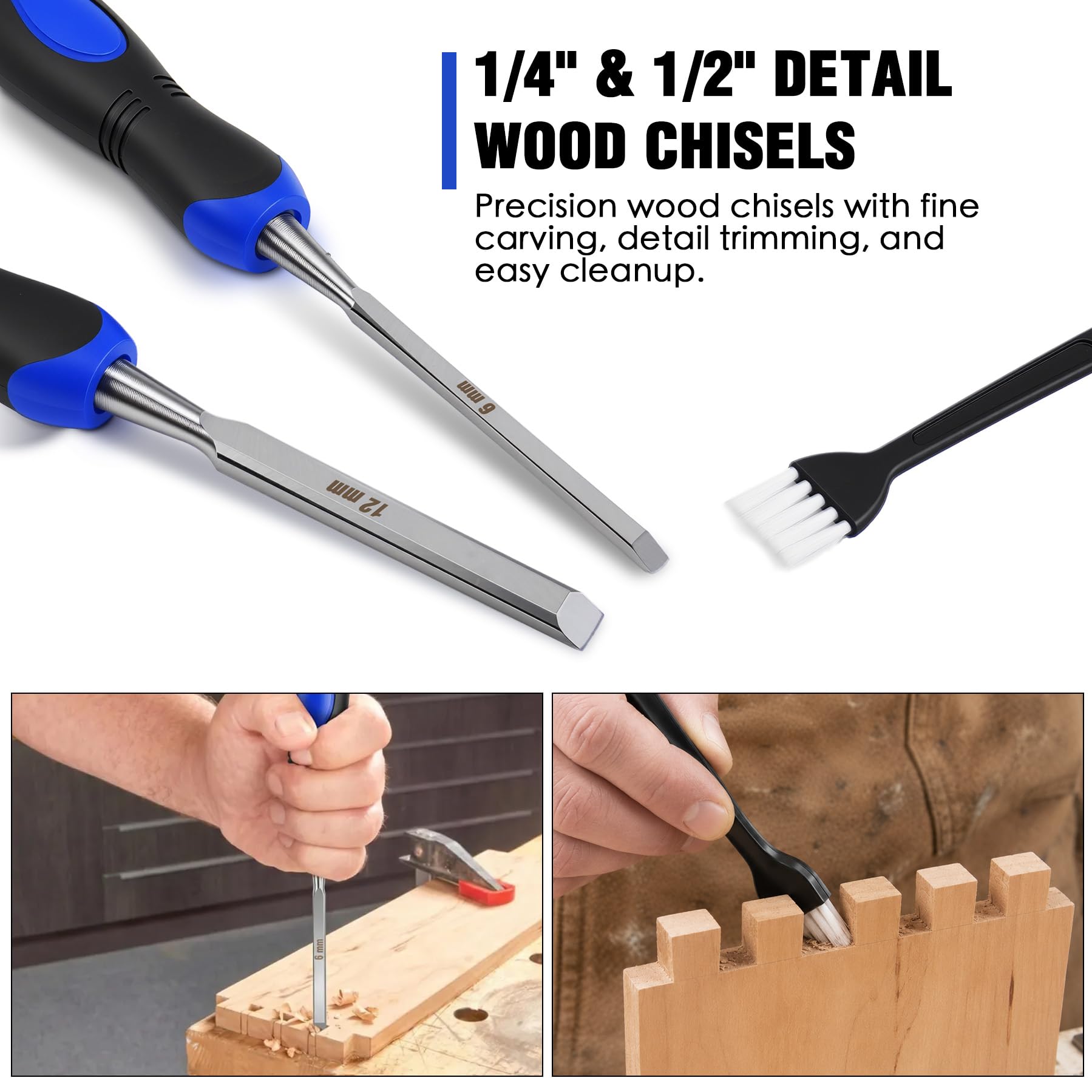Woodworking Tool Set - 6 Pcs for Carving & Joinery -6 Woodworking Tool Set - 6 Pcs for Carving & Joinery -6