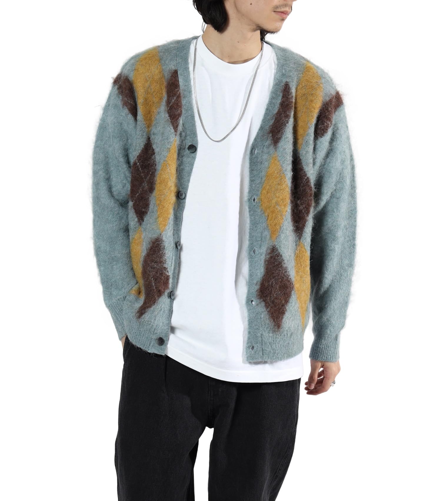 大きいサイズ 畦編みVカーディガン | Timely Warning (タイムリー