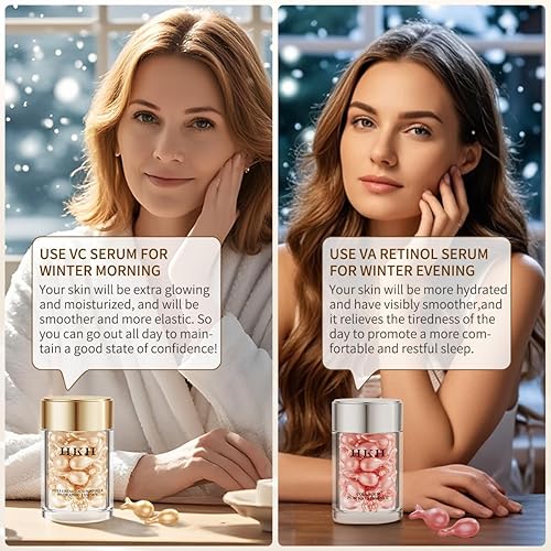 Miniatura 4 de Vitamina C Anti-Arrugas Envejecimiento Facial Suero 48 Cápsulas+Retinol Colágeno Anti-Envejecimiento Arrugas 48 Cápsulas, VC para la Mañana+VA para