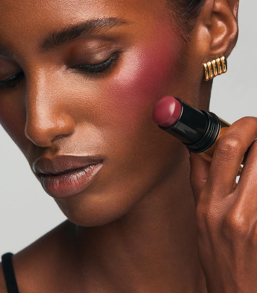 MAKE Beauty Cream Stroke Cream Blush Stick for Cheeks - Vibrant yet Natural Soft Matte Finish - Shade Rouge Moon, Berry Plum Blush Makeup - Image 4