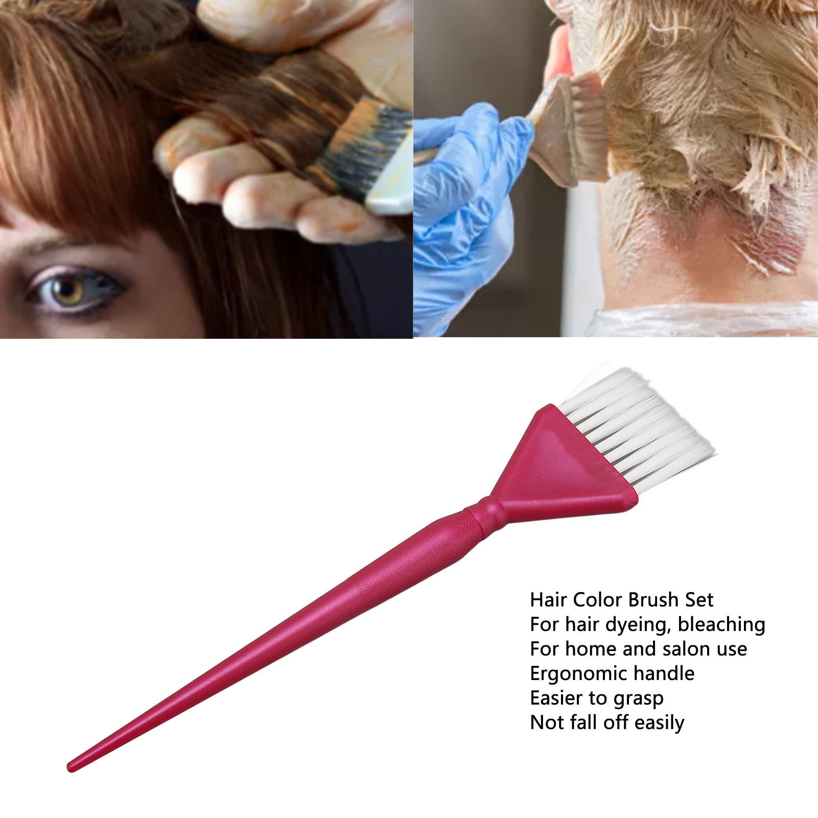 Set di pennelli per capelli 10 pezzi, manico ergonomico, applicatore per tinta, pennello per tinture per capelli per salone di bellezza (S)