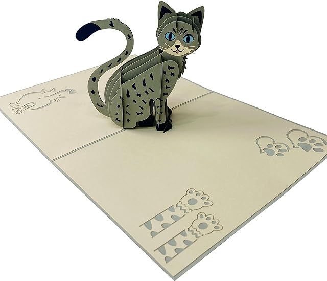 Cat Pop Up Card by DEVINE Popup Cards w/envelope (15 x 20cm) | 3D Birthday Card for Mum | Pop Up Greeting Cards | Pop Up Birthday Cards for Women | Funny 3D Cards Pop Up Cards All Occasion Love