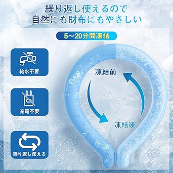 【卸売販売 100個】ネッククーラー 冷感 クールリング 28℃凍結 繰り返使用 Amazon | ネッククーラー アイスネックリング クールネックリング 2025