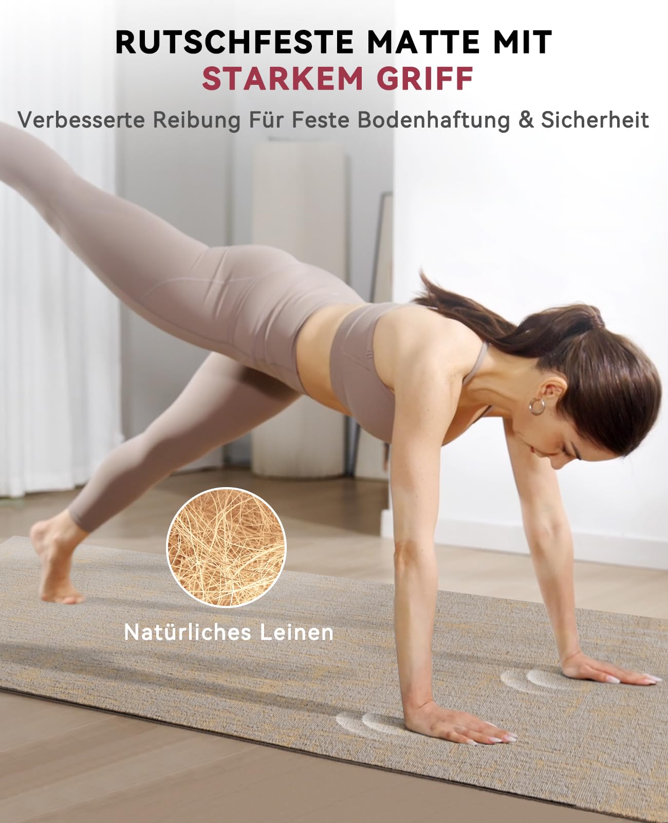 HAPBEAR Yogamatte Große - 183×91/213×76 cm – Rutschfeste Fitness- & Sportmatte für Yoga, Pilates, Meditation und Home Workout – Extra Groß, Hochdämpfend, Doppelseitig Verwendbar