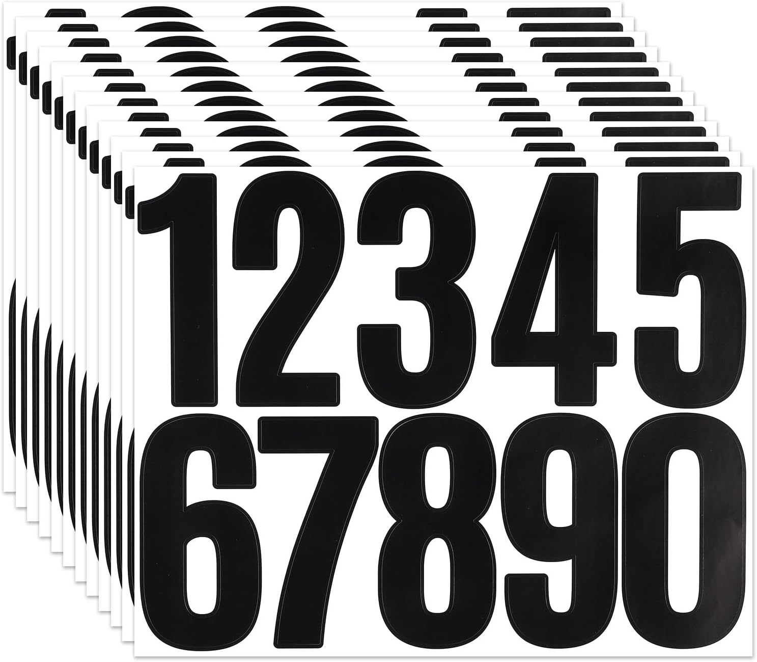 TIESOME 12 Sheets Mailbox Numbers Stickers, 3 Inch Black Self Adhesive Vinyl Large Decals Waterproof House Numbers Decals for Signs Cars Doors Business Address Number