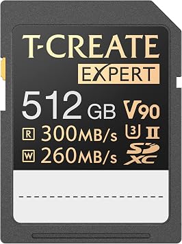 TEAMGROUP T-Create Expert 512GB SD Card UHS-II SDXC U3 V90 Read Speed up to 300MB/s, Supports 8K and 4K Videography Compatible with Canon Sony Nikon Panasonic Olympus Digital Camera TTCSDX512GIIV9001