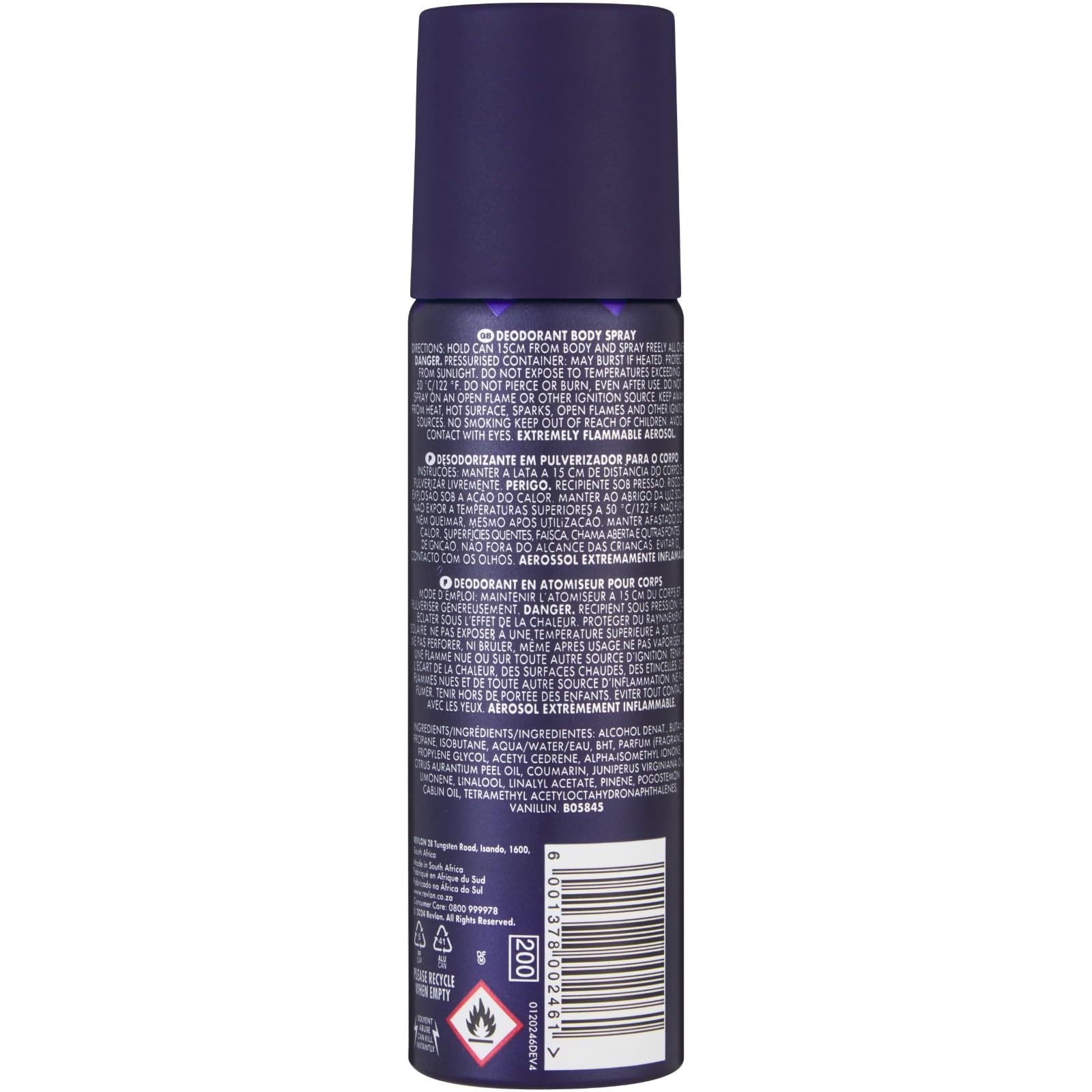 Revlon Men's Pub Silver Fox Deodorant Body Spray 120 ml : Amazon