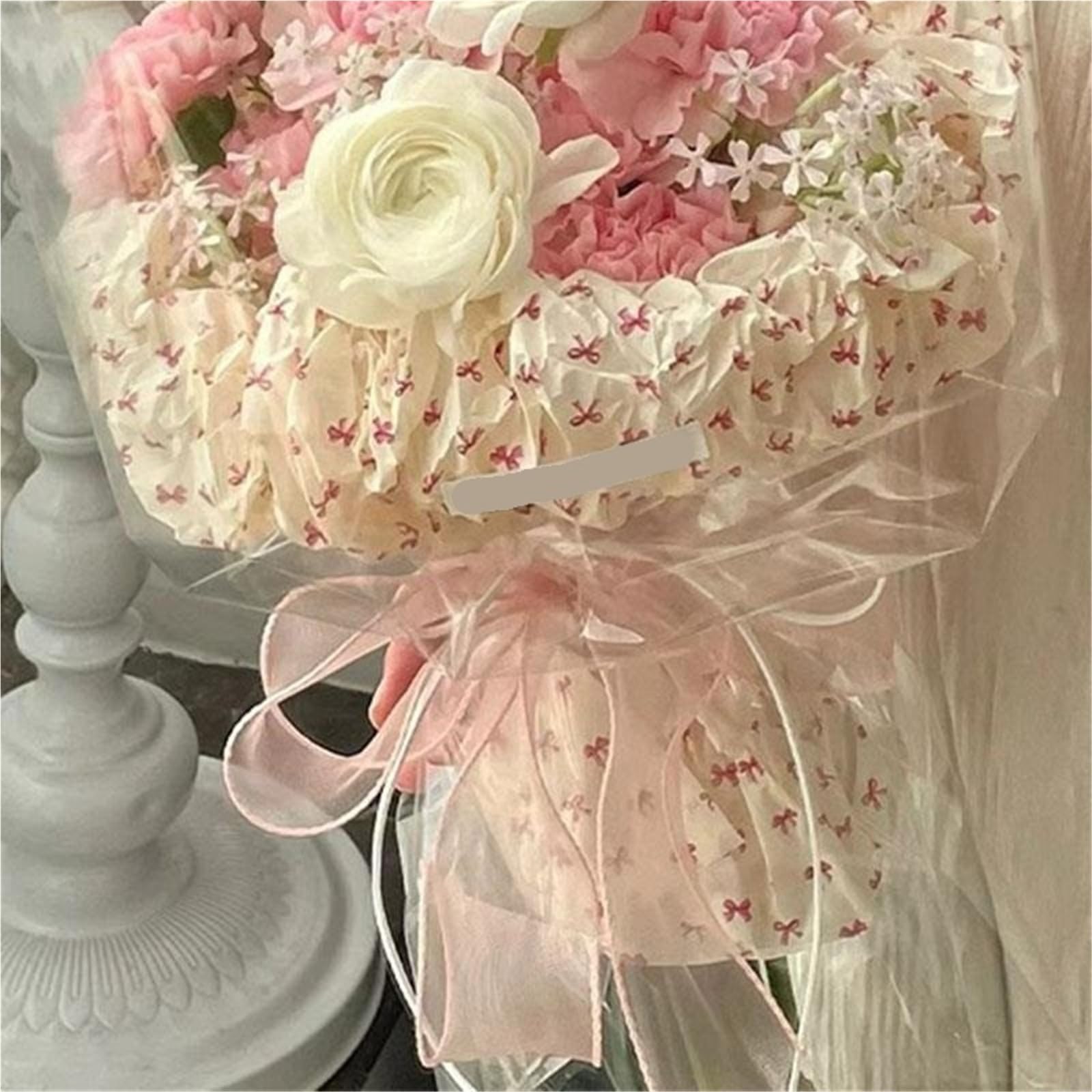 10 rotoli/set Confezione regalo di carta per Carta Alimentare | Torta di fiori in cotone fai-da-te Decora 50x70 cm(PINK)