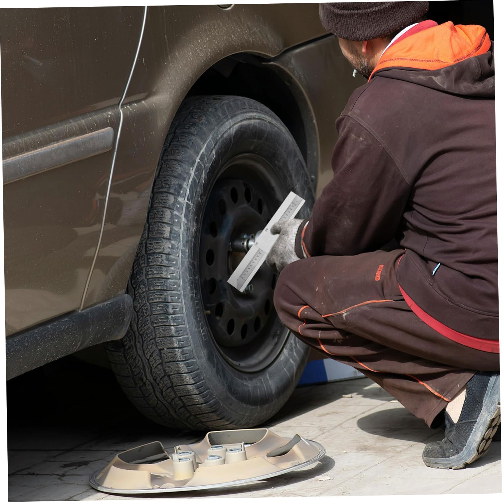 POPETPOP Misuratore Di Profondità Battistrada Per Camion Strumento Professionale Riutilizzabile in Metallo Per Misurare La Profondità Degli Pneumatici Di Autocarri e Autoveicoli