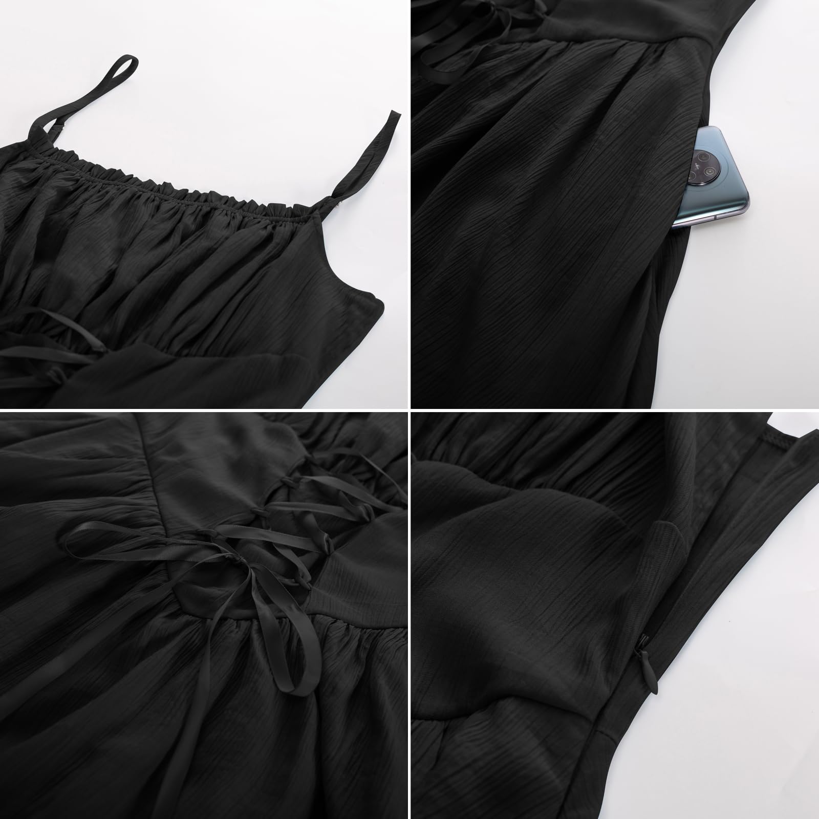 SCARLET DARKNESS Abito con Corsetto Vittoriano da Donna Abito a Vita Alta al Ginocchio con Spaghetti
