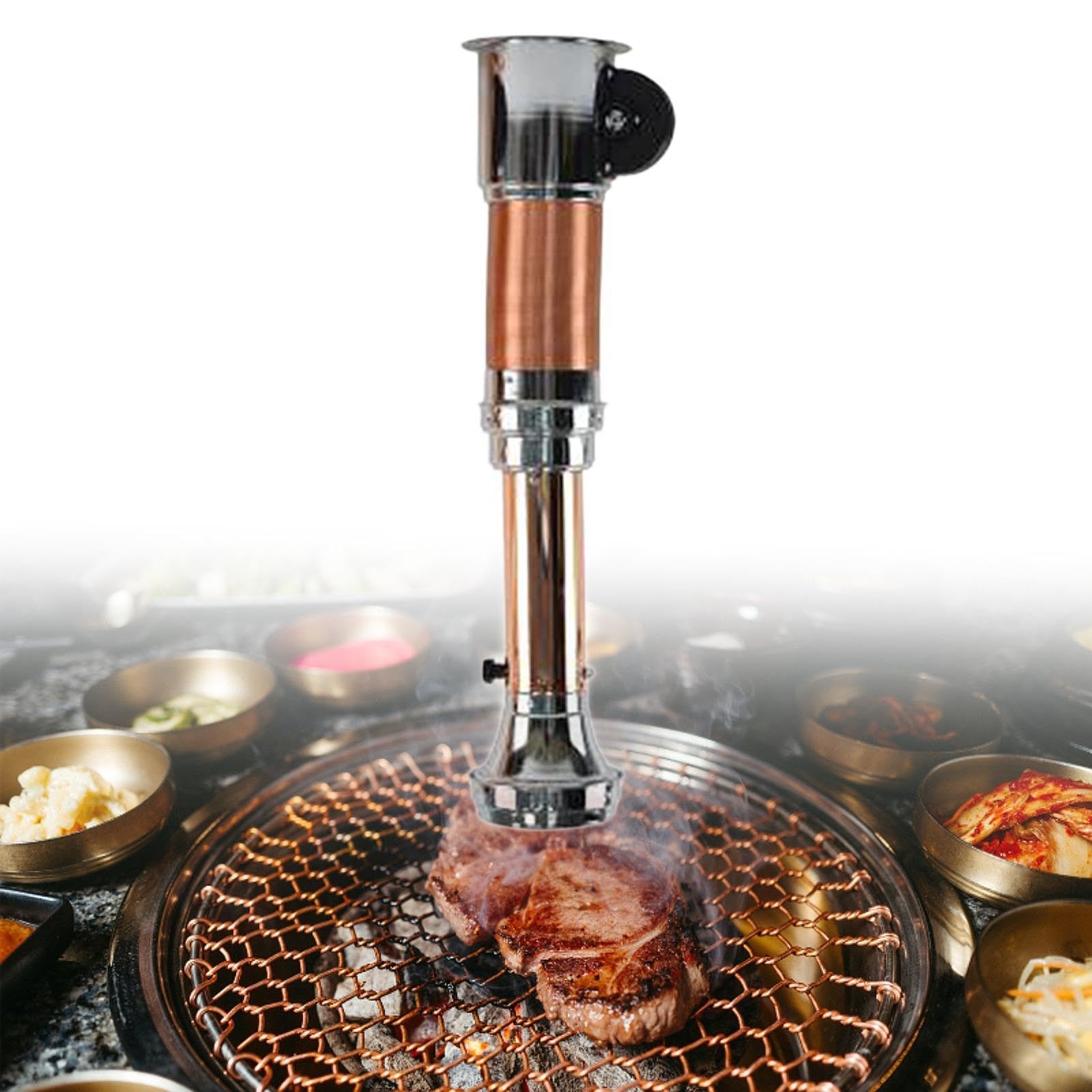 Hotte Télescopique pour Barbecue, Robuste, Silencieuse et Réglable, avec Conduit D'évacuation Droit, Idéale pour Les Buffets Domestiques