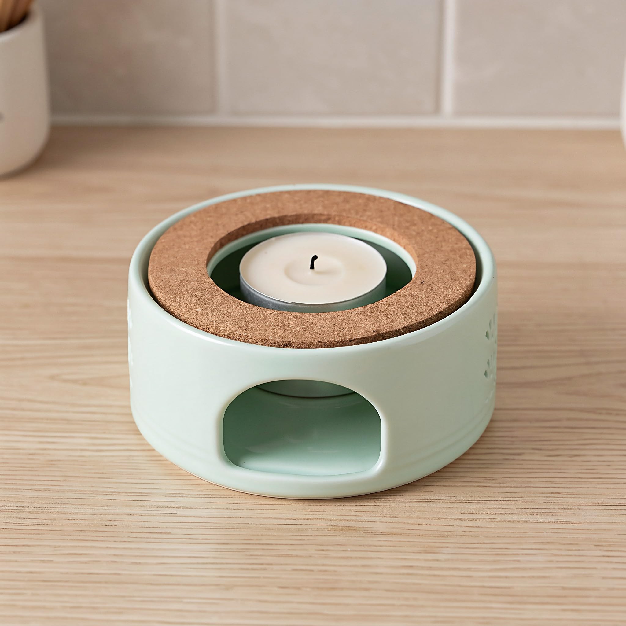Zerodeko Scalda-teiera in ceramica con tappetino antiscivolo, scalda-teiera