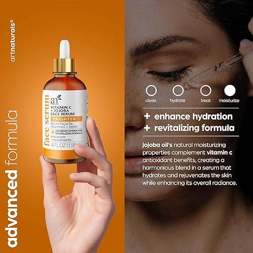 Miniatura 2 de ArtNaturals Suero de vitamina C antienvejecimiento (4 onzas líquidas) con ácido hialurónico y vitamina E - Repara las arrugas ojeras, desvanece las