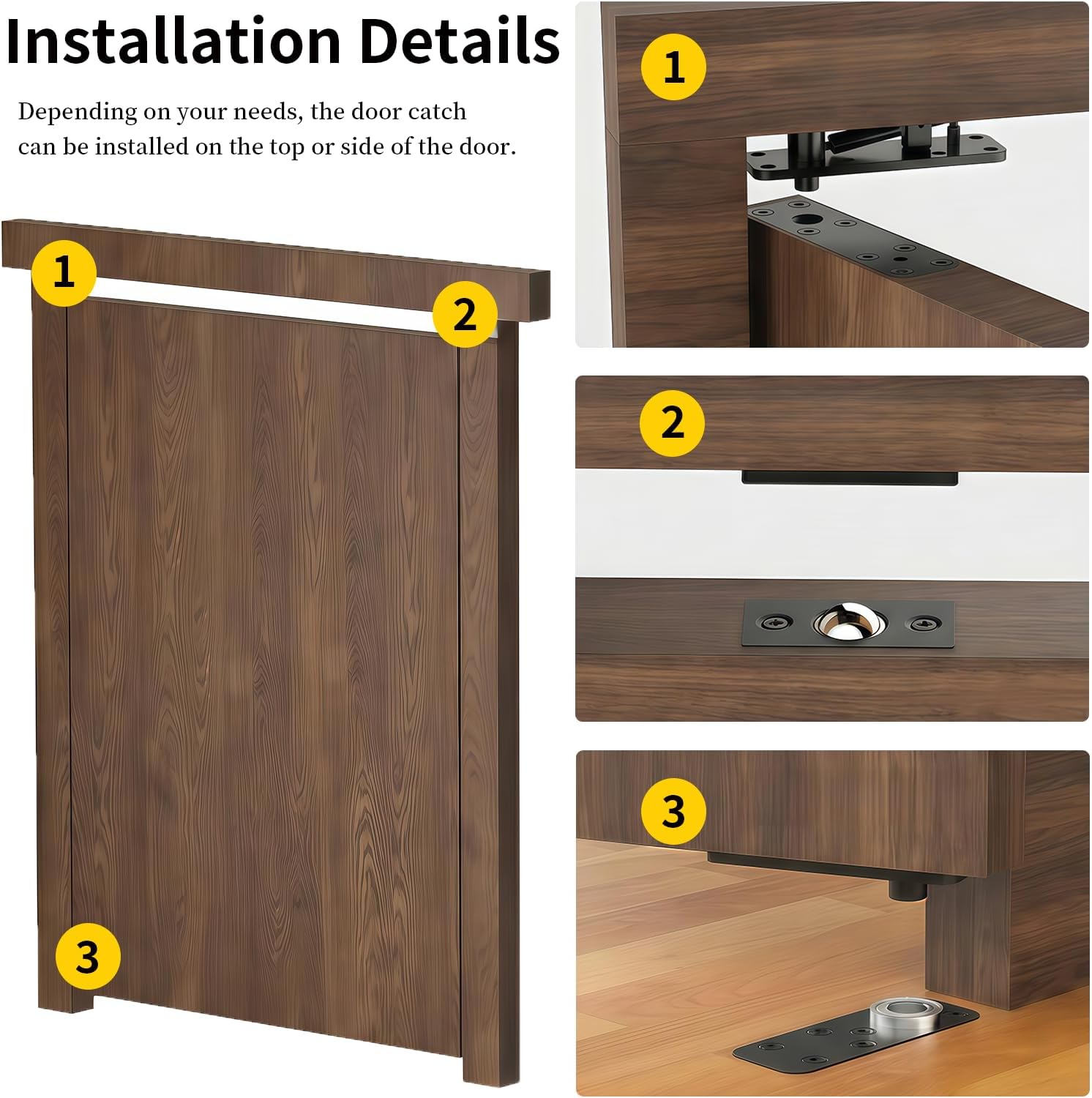 Heavy Duty Pivot Hinge for Hidden Door - 600LB Load Bearing, Stainless Steel Murphy Door Hardware for Secret Bookcase & Invisible Bookshelf Door, Silent 360° Rotation Concealed Hinge Kit