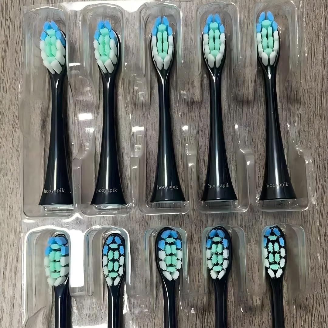 Replacement Toothbrush Heads 10-Pack Soft Brush Heads for Family Use Compatible E0010 Toothbrush Handles (White, Standard)