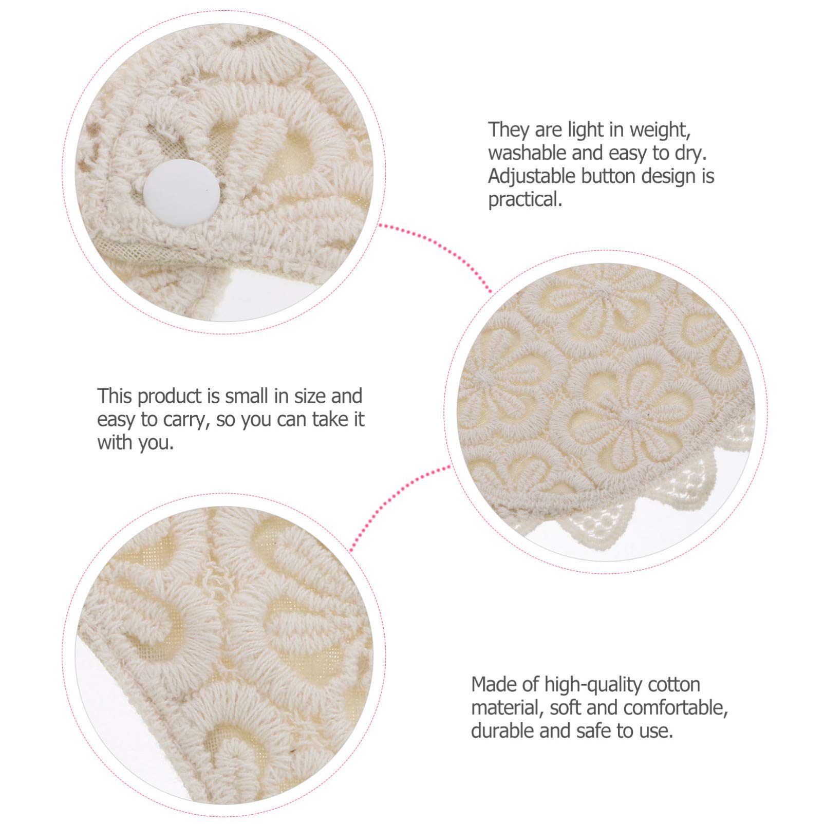Toyvian 6stücke Lätzchen Aus Baumwolle Mit Verstellbarem Knopf Elegantes Spitzen-design Fütterungs Und Sabberlätzchen Für Neugeborene