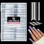 UNA GELLA Nail Tips Square XXL Tips 120 PCS No C Curve Gel Tips Extra Long Square Straight Nails Half Fake Nail Tips No Trace for Acrylic Nails Tips for Home DIY with Box
