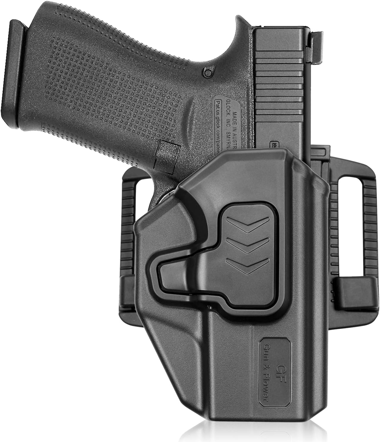 OWB Holster Compatible with Glock 43 / 43X (Fits Standard Models ONLY) – Not Compatible with 43X MOS or Rail Versions, 360 Degrees Adjustable Belt Clip, Fit 1.5''to 2.25''Belt, Level II Retention