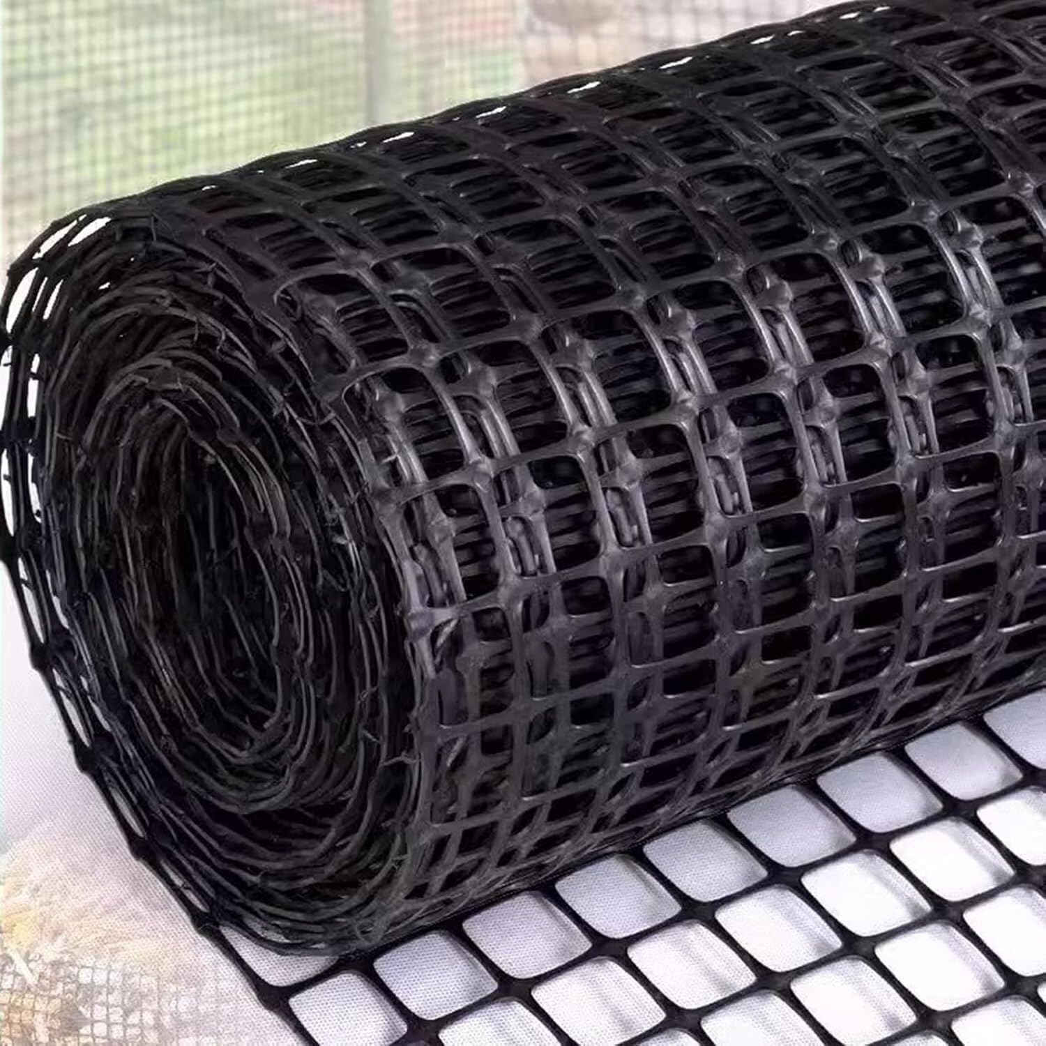 TIST Black Plastic Mesh Fence Animal and Garden Protection Temporary Fence for Dogs/Rabbits/Reindeer Secure Building Barrier Netting, Easy to Install(1.2x10m)