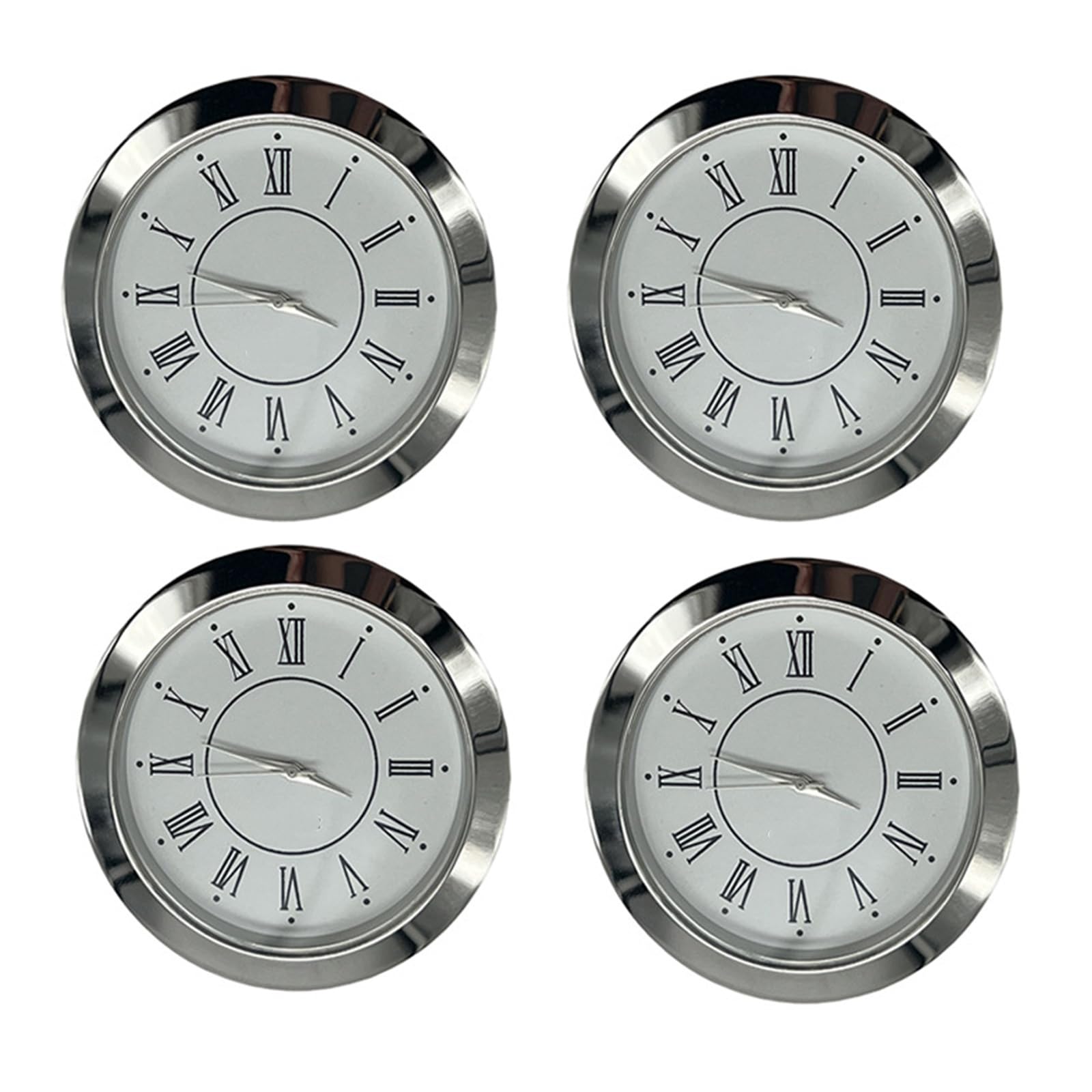 yanwuwa 4Pieces 55mm Diameter Quartzs Clock Head Inserts with Arabic or Roman Numerals for Clock Repair Part Replacement Metal Movement