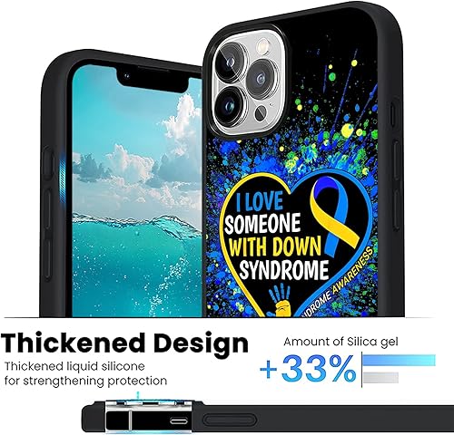 Miniatura 3 de Funda de teléfono con texto en inglés "I Love Someone with Down Syndrome Down" para iPhone 16 16E 15 14 13 12 11 Pro Max S25 S24 S23 S22 S21 FE