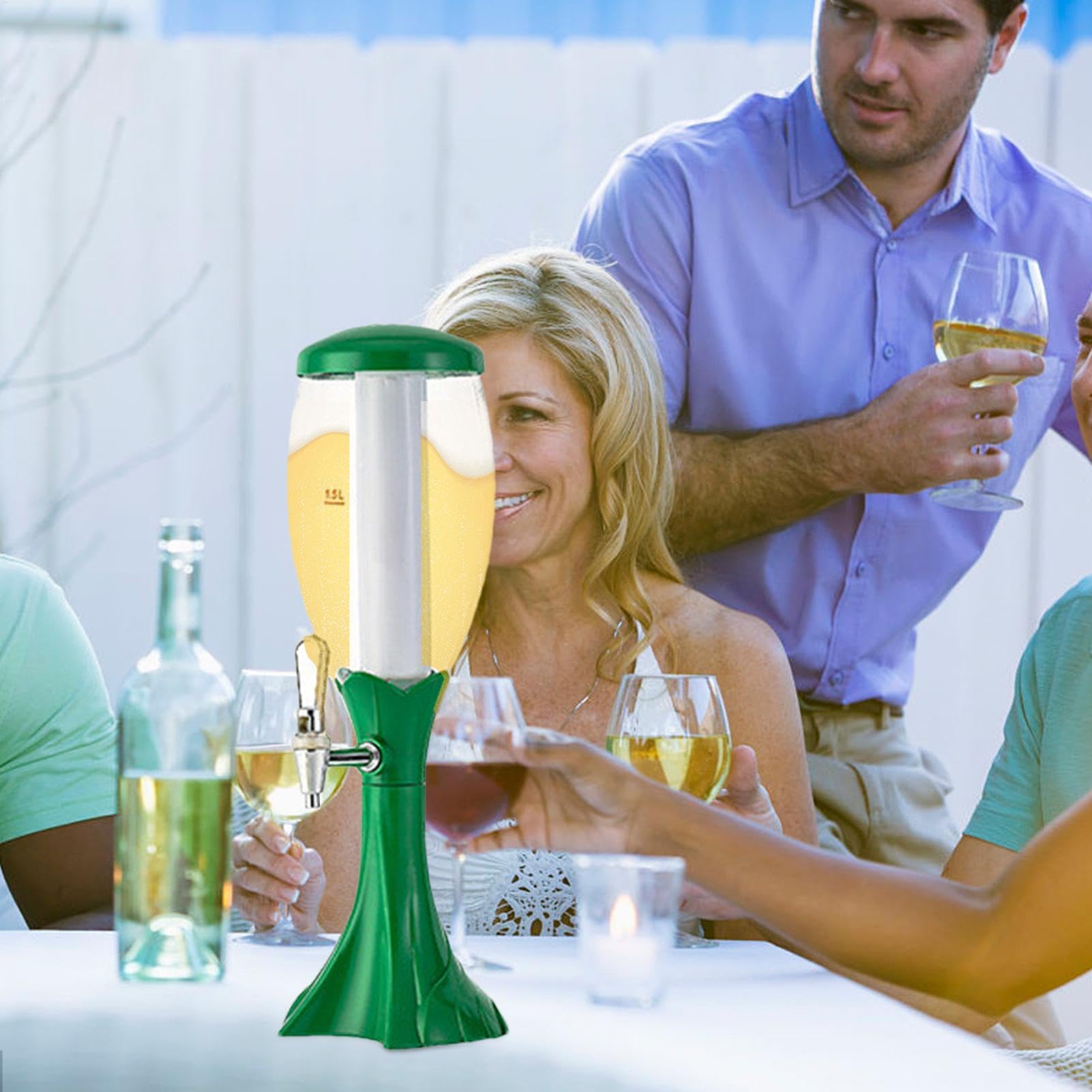 Torre di birra, dispenser per birra da tavolo, dispenser a torre di | liquore di whisky con tubo di ghiaccio e rubinetto, dispenser di bevande ad acqua brillante per bar, pub, ristorante