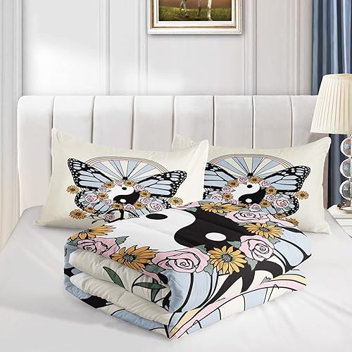 Miniatura 246 de CVHOUSE Juego de ropa de cama con diseño de panda, juego de edredón individual con panda y 2 fundas de almohada, lindo juego de colcha kawaii