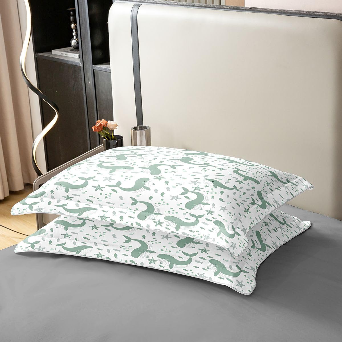 Homewish Kawaii uroczy wieloryb podwójna poszewka na kołdrę kreskówka ryba pod morzem bawełna zestaw pościeli lato ocean rozgwiazda poszewka na kołdrę zwierzęta miejsce akwarela zestawy łóżek