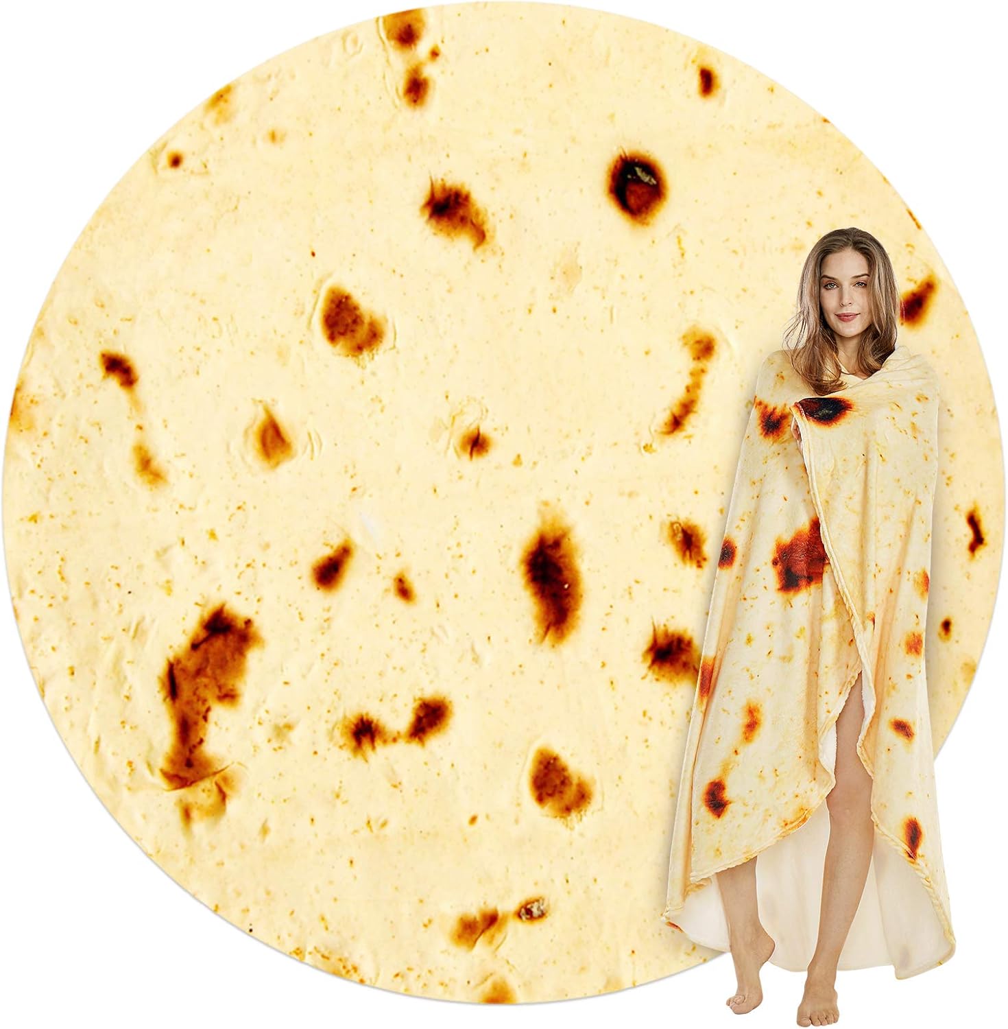 SeaRoomy Burritos Tortilla Throw Blanket, Tortilla Wrap