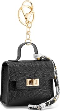 Coin Purse Mini Handbag Keychain for Women,Creative Pendant Keyrings Makeup Bag,Small Change Pouch Coin Purse ZipperBlack
