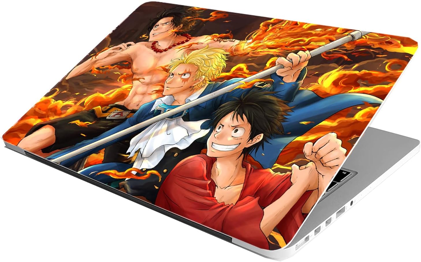 Laptop Skin Stickers Bubble-Free HD Quality Sticker for Laptops Upto 15.6" Compatible with Apple/Dell/HP/Lenovo/Acer/Asus/Sony (Dustproof|Waterproof|Scratchproof|Reusable) - Anime Flame