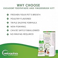 Vista 3 de Vetoquinol Enzadent - Kit de pasta de dientes enzimática + cepillo de dedos para gatos y perros, 0.75 onzas, sabor a aves de corral, kit de cuidado