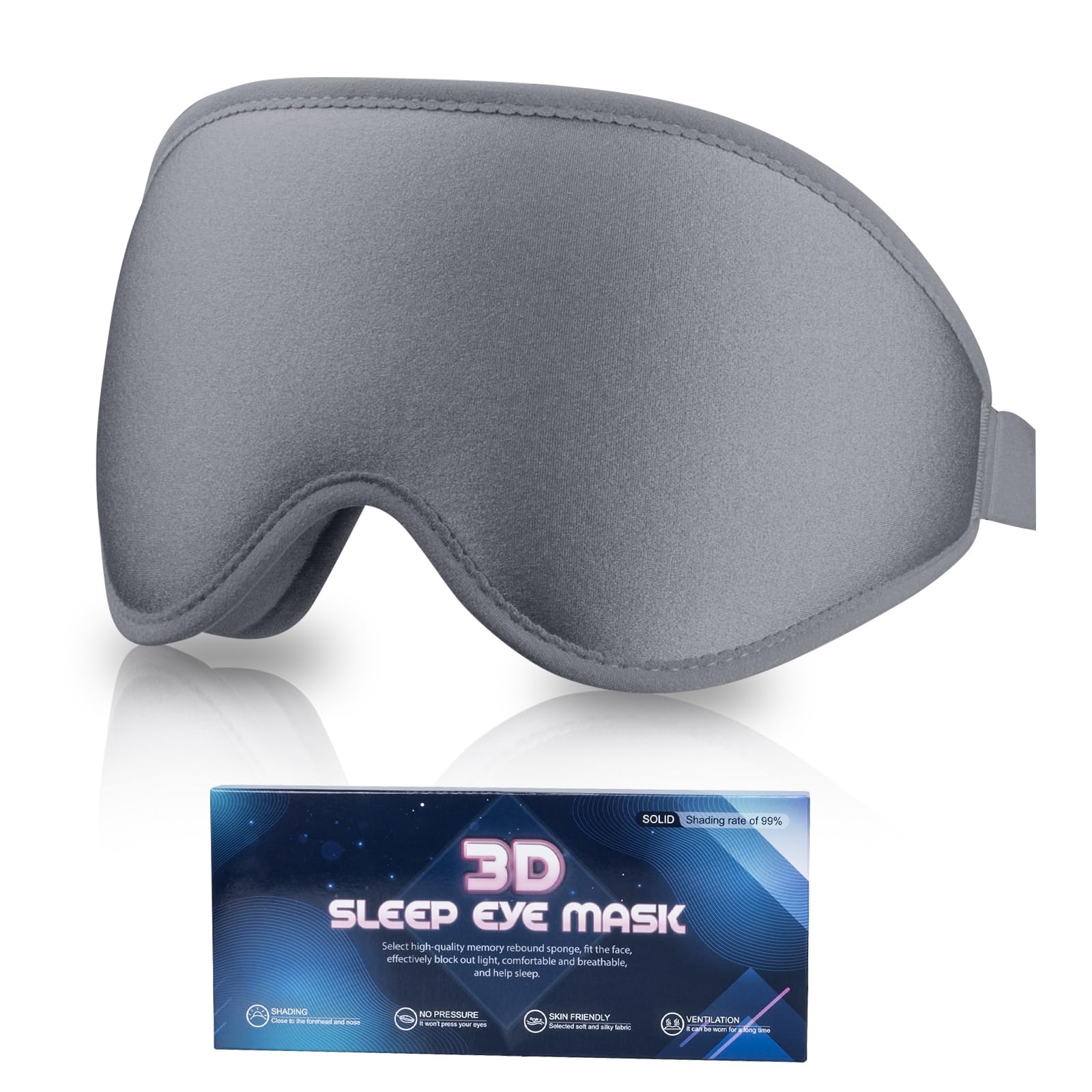Eye Masks for Sleeping, 3D Contoured Sleep Mask Light Blocking Sleep Mask for Women and Me...