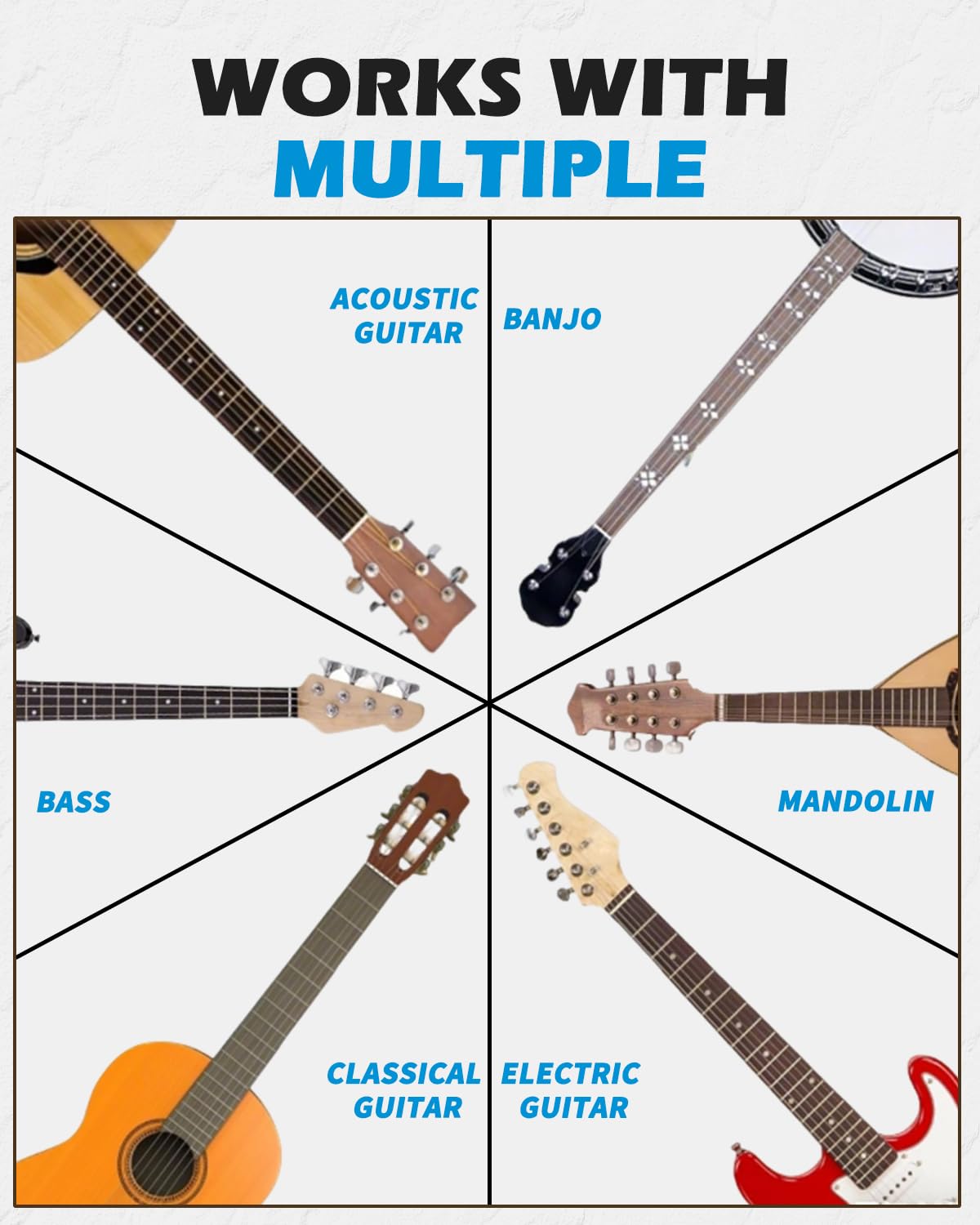 STRCIH Supporto da parete Gravity Wall per chitarra, supporto a forma di U in noce, con chiusura automatica, adatto per chitarre acustiche ed elettriche, banjo e bassi (confezione da 2)