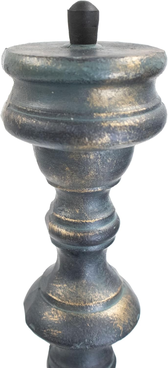 Rome Cast Aluminum Spindle Pedestal, Verdigris, 22"
