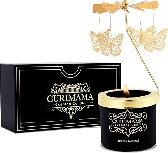 Gifts for Women Birthday Unique, Butterfly Gift for Mom, Rotating Candles Gift for Best Friend, Lavender Candle Presents for Sister, Mom Birthday Gifts from Daughter