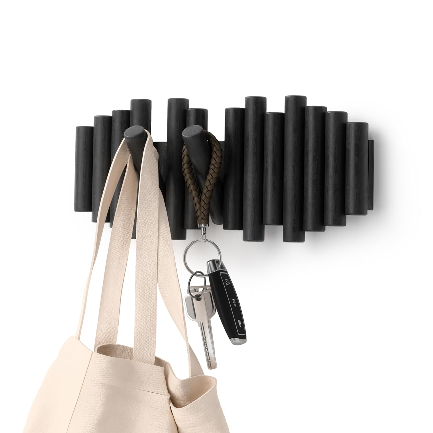 Umbra Picket Wall-Mounted Coat Rack with 5 Pegs