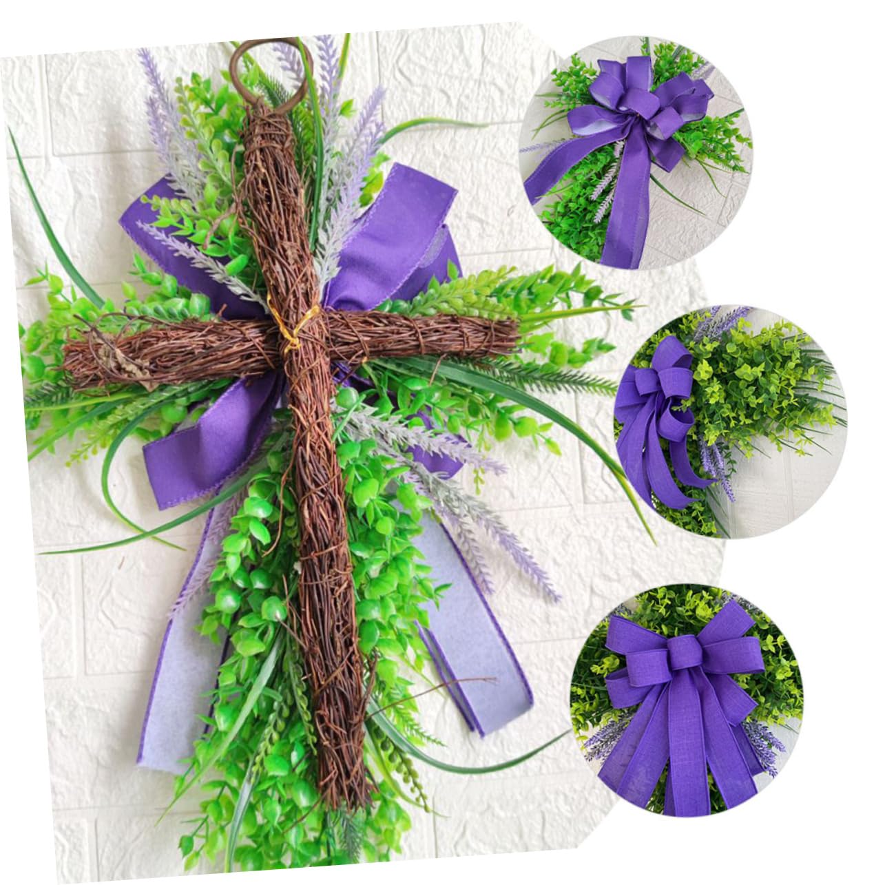 Ghirlanda Verde A Croce Per Porta D'ingresso Eucalipto E Lavanda Decorazione Esterna Per Portico Invernale