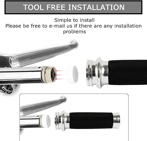 Miniatura 5 de PSLER Empuñaduras de manillar de motocicleta negras de 1 pulgada universales para Touring Street Glide FLHX Suzuki Bobber Chopper Cafe Racer